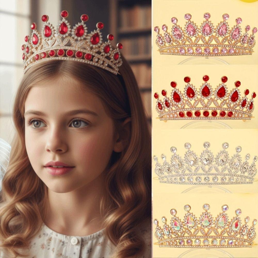 Multi-Color Children Princess Crowns Fashionable Rhinestone Tiaras for Girls