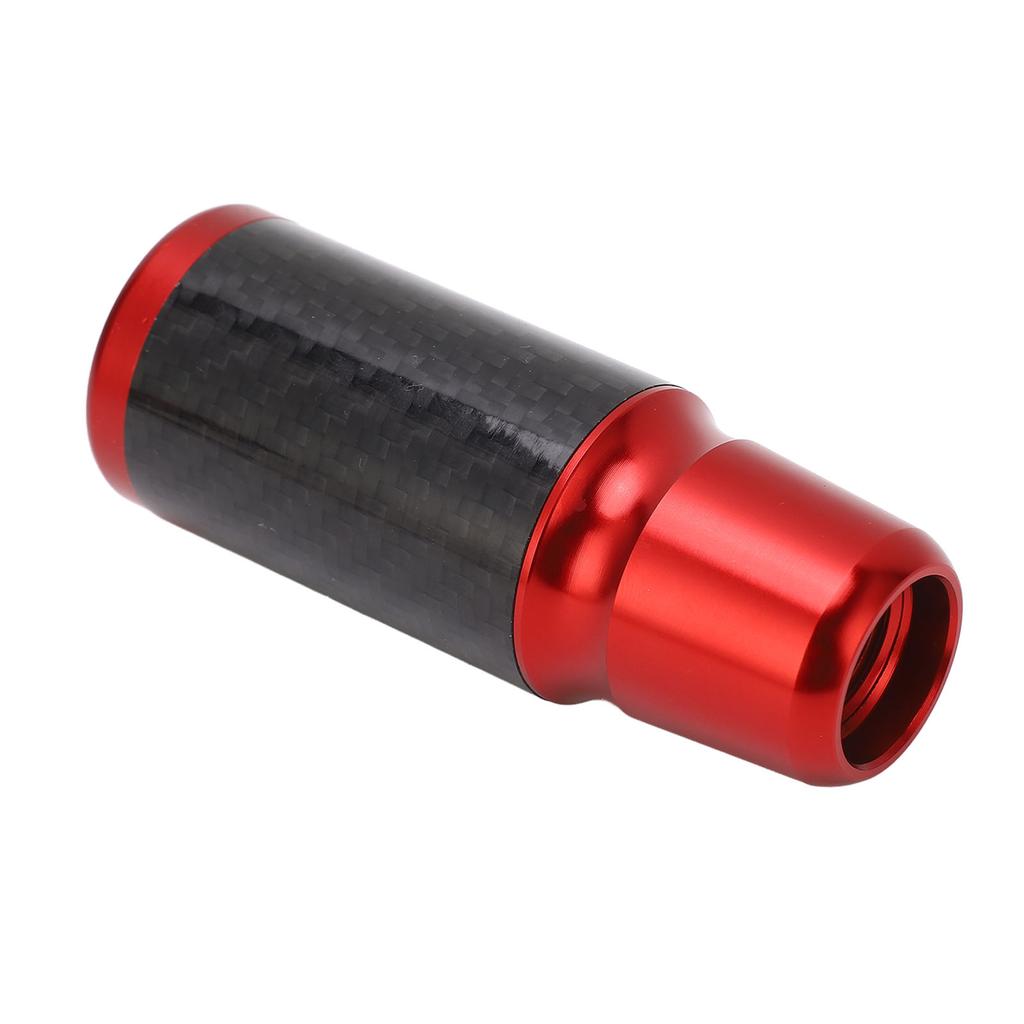 5 6 Speed Manual Gear Shifting Lever Knob Carbon Fiber Transmission Shifter Head with 3 Adapters for Vehicle