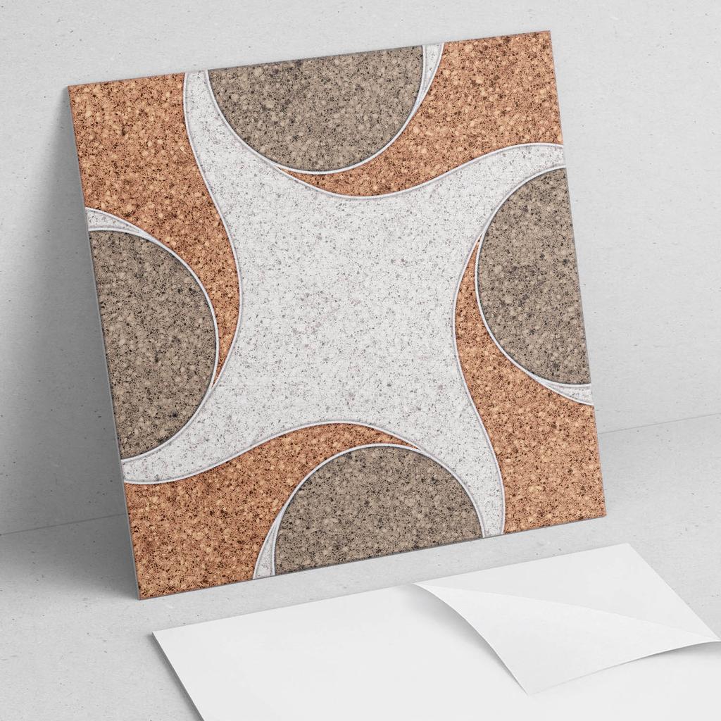 Decor PVC Wall Tiles With Pattern For Room Pattern With Circles And Waves 20x20x20 Cm