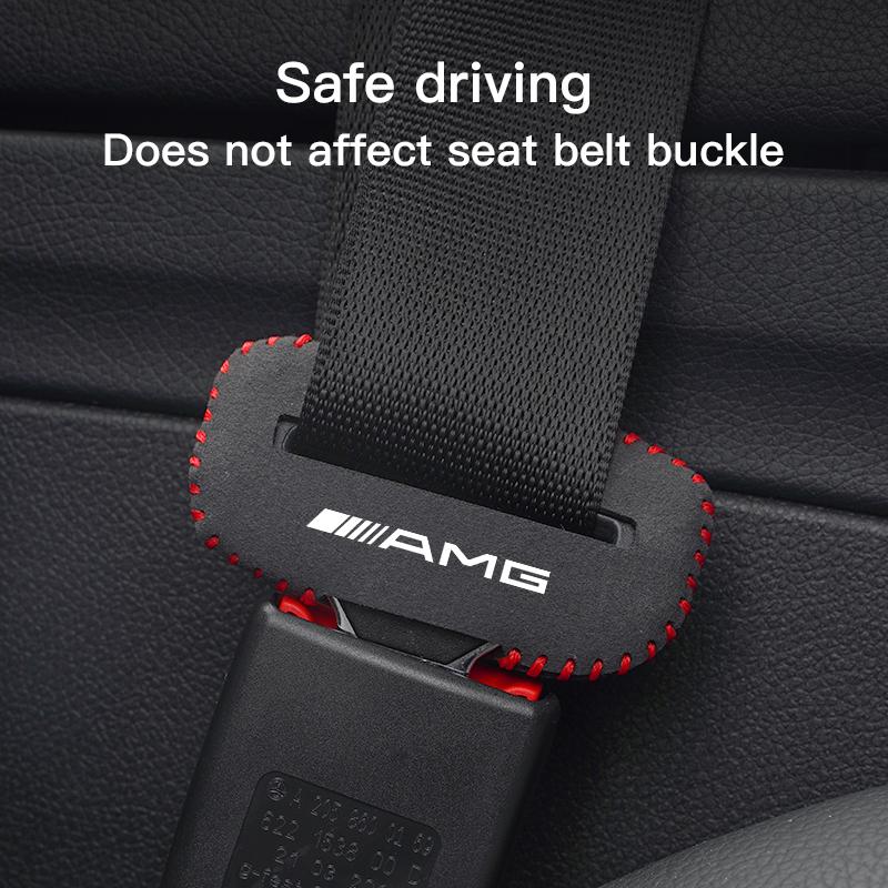 1pc Car Seatbelt Buckle Protector Seat Base Cover Mat Accessories For Mercedes Benz AMG W211 W203 W204 C260 E300L A200L GLA/S/E