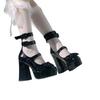 Fashion Game Magic Madoka Cosplay Shoes Custom Lolita Costume Props Bow-knot Sandals PU Leather High Heel Princess Shoes for Women Girls