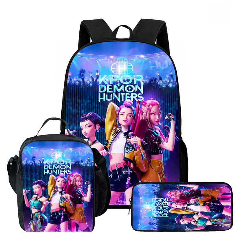 Student Schoolbag Three-Piece Girl Large-Capacity Middle School Student Backpack