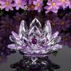 Crystal Lotus Flower Figurines Flower Crafts Glass Car Figurines for Tabletop Centerpiece Home Office