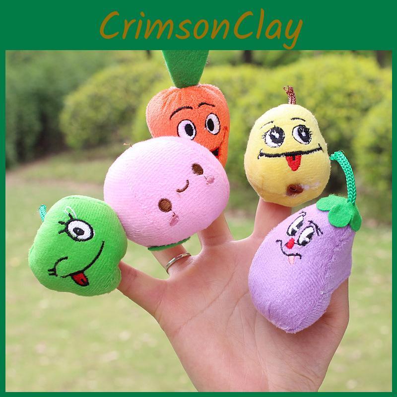 Short Apple Plush Finger Puppet Toy With Soft Pp Cotton For Toddler Playtime