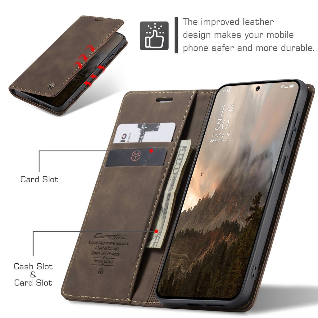 CaseMe Retro Magnetic Flip PU Leather Phone Case for Oneplus 15 Wallet Cover Phone Coque For Oneplus15 1+15