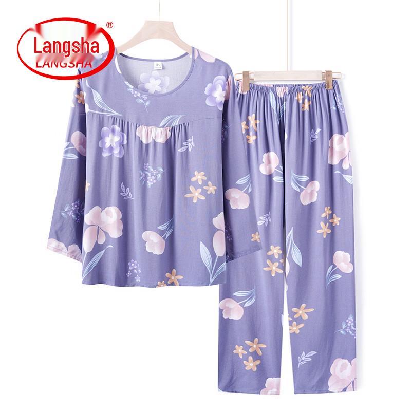 Langsha Women s Plus Size Rayon Cotton Pajama Set XL
