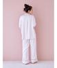 Gelato Pique Holiday Piping Satin Shirt PWFT245279 OWHT Free Size Women's