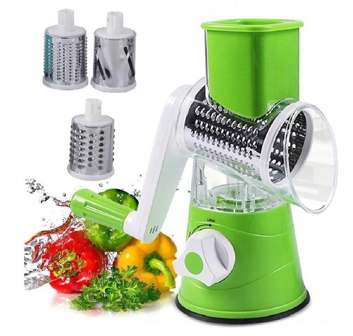 Manual shredder, rotating grater, 3 blades, 3-in-1 vegetable slicer