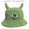 Knitted Cap Winter Warm Unisex Knitting Hat Devil Horns Single Eye Decorative Knit Hat for Adults Teens Gift