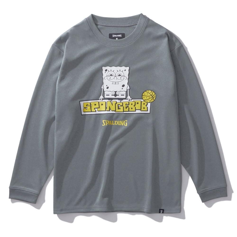 SPALDING Junior Long Sleeve T-Shirt, SpongeBob SquarePants, Yellow and Heather Gray, Size 140, SJT24164S