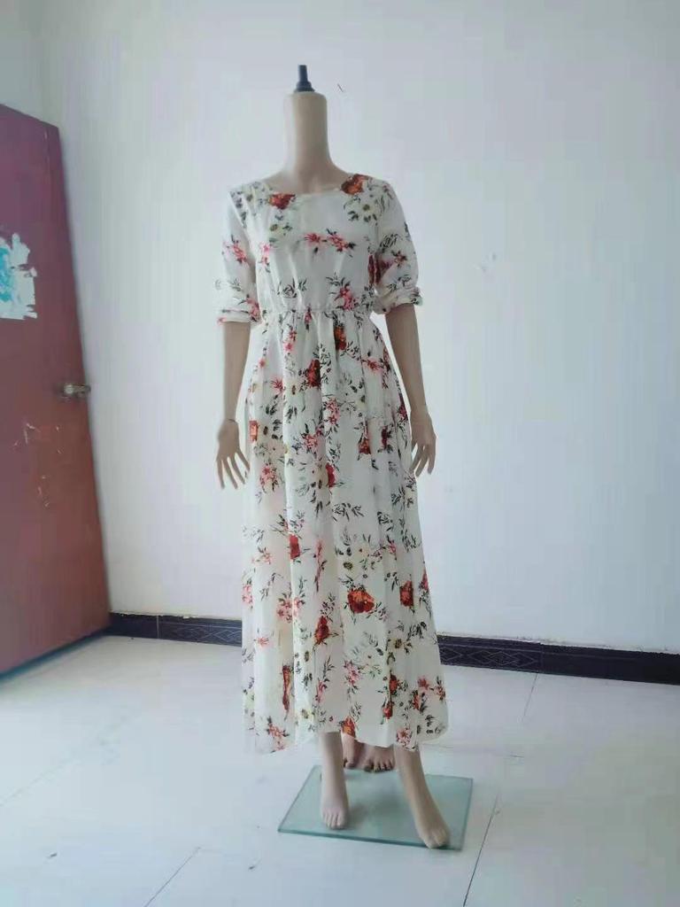 European & American Women's Chiffon Printed Swing Dress with Quantity Discounts