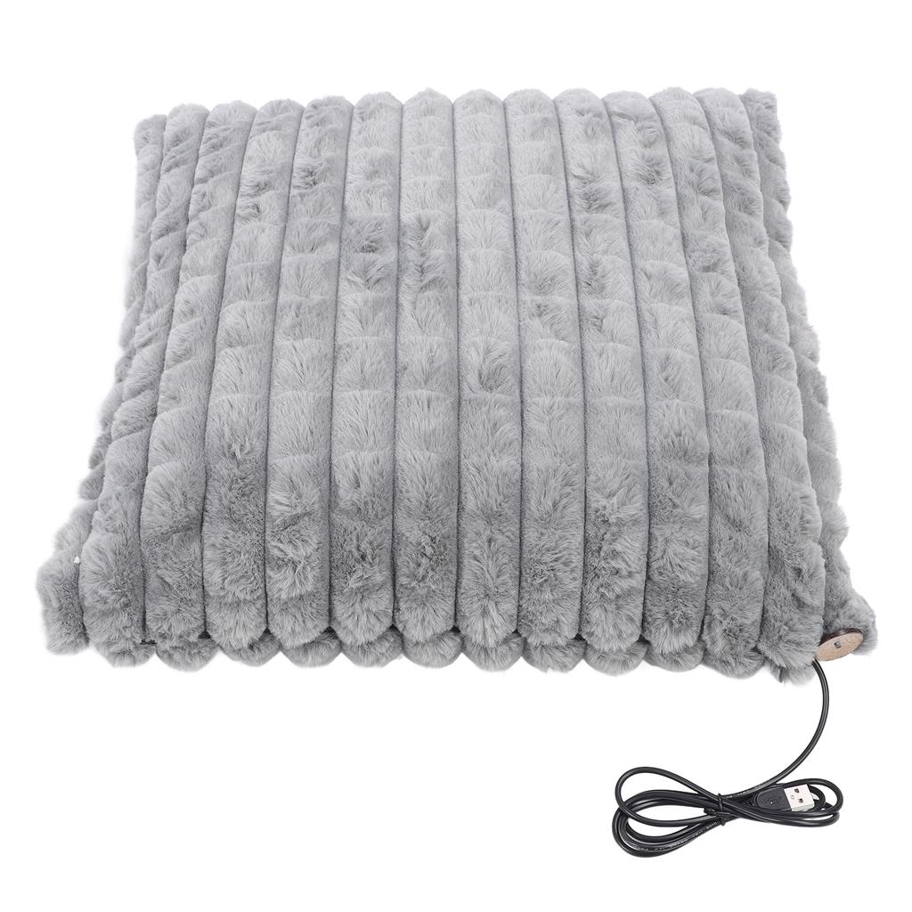 USB Heating Plush Pillow Electric USB Heating Pad Chair Sofa Pillow 5V Heated Back Waist Support Pillow for Home Office