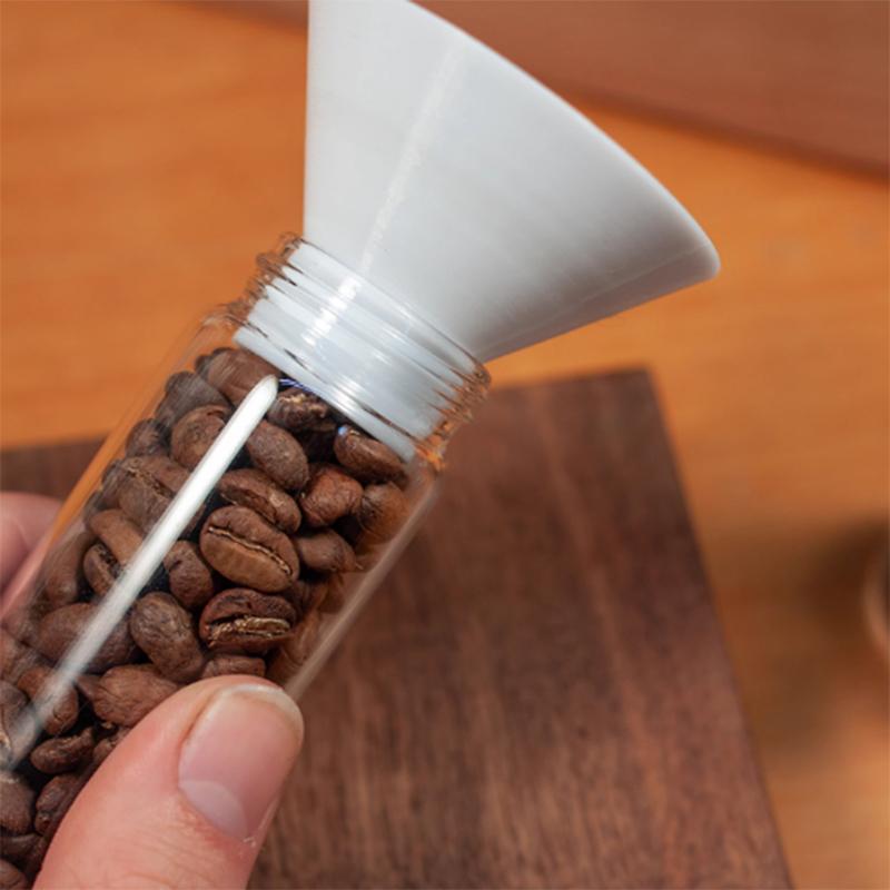 Coffee Bean Glass Tube With Aluminum Tool Bottled Tubes Grain Storage Wooden Sealed Airtight Canisters