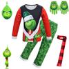 Festive Christmas Green Monster The Grinch Cosplay Pajamas Costume For Kids