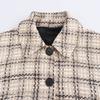 Womens Plaid Short Cropped Blouse Loose Fit Casual Chic Top With Polo Collar Long Sleeve 2026