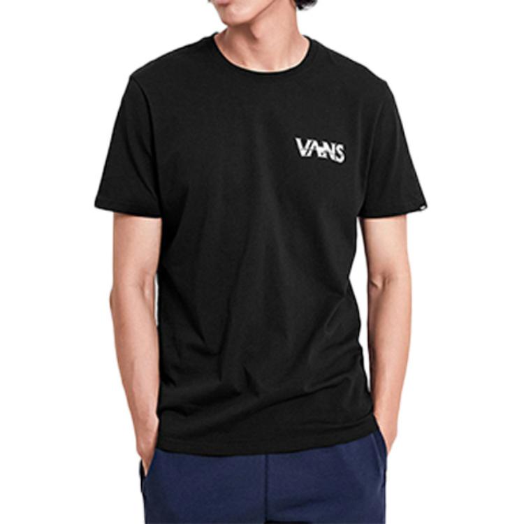 Vans T Shirts Men's Black Crew Neck Moderate Straight Fit VN0A4MLVBLK