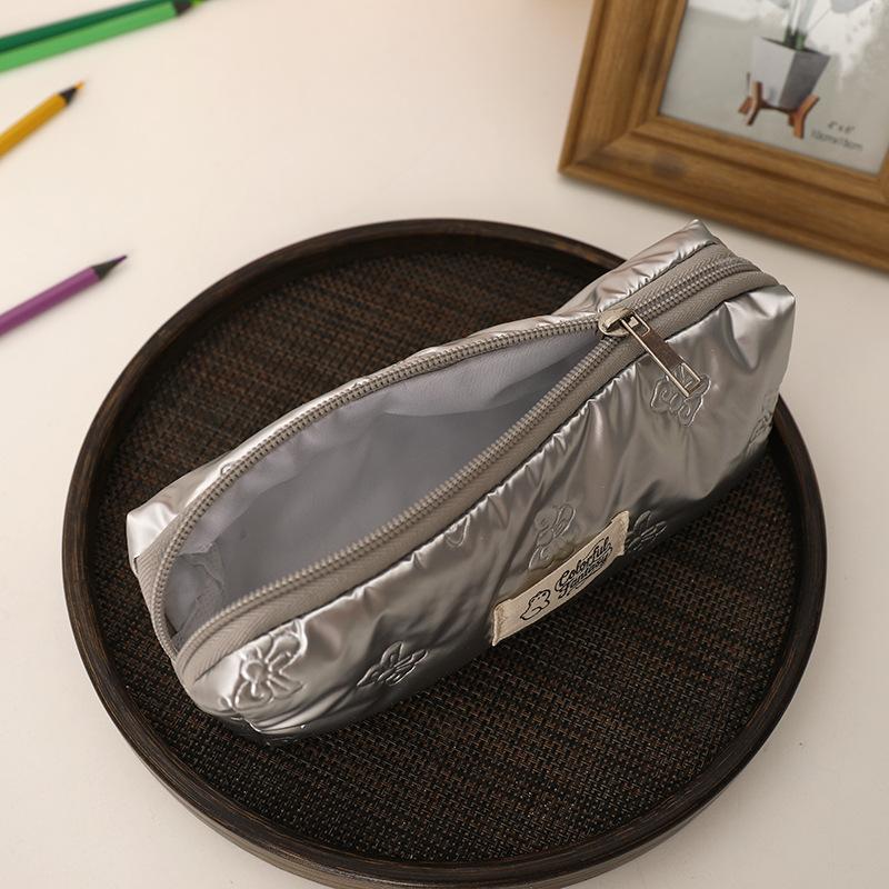 Cartoon Bowknot Pen Bag Students Stationery Pencil Case School Supplies Zipper Design Large Capacity Cosmetics Storage Bag