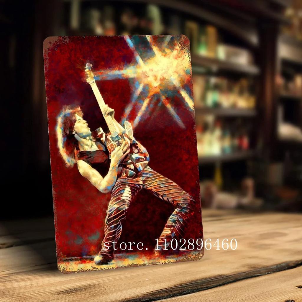 Van Halen Metal Plaques & Signs Wall Decor Vintage Tin Signs Captain Metal Poster Decor for Bar Pub Club Wall Decoration