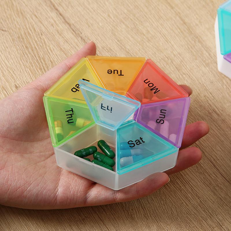 Compact 7-Day Waterproof Pill Organizer Box with 7 Compartments