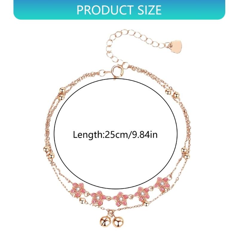 Elegant Copper Ankle Chain With Delicate Peach Blossom Bell Charm For Daily Wear Comfort Fit Accessory for Women