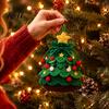 Holiday Home Decor DIY Christmas Crochet Gift Bag Material Kit for Beginners, Handmade Knitted Decoration Bag, Creative Xmas Tree/Elf/Nutcracker