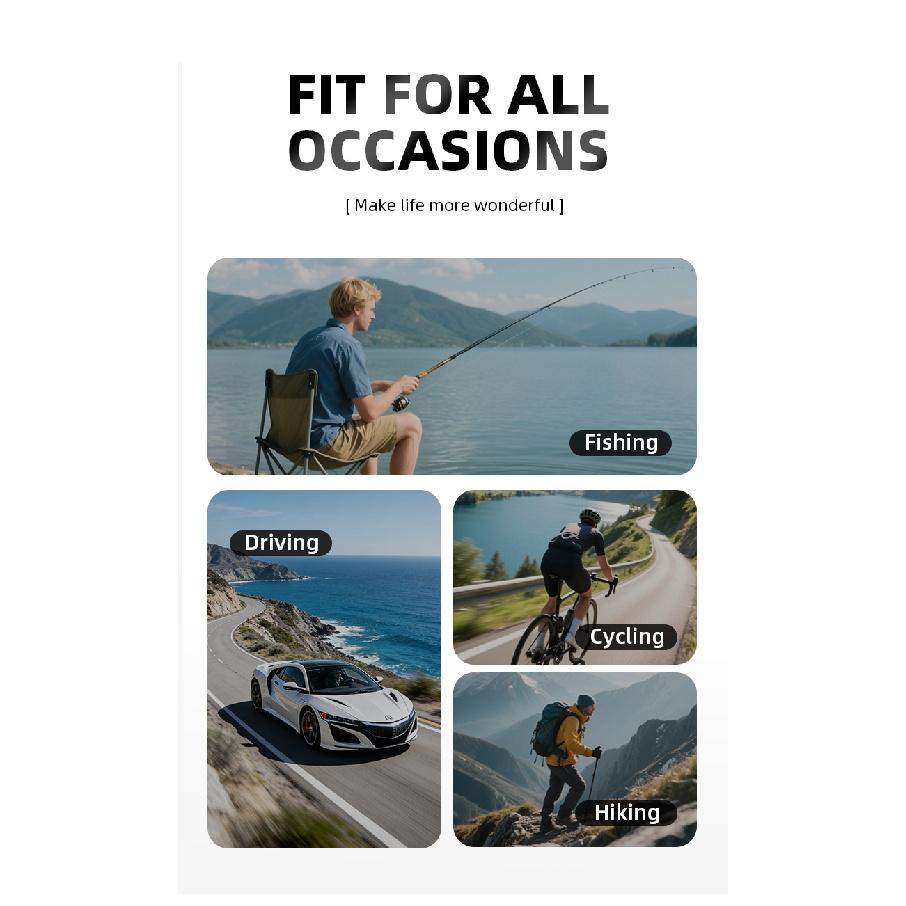 Anti-glare Sports Glasses for Men, Outdoor Fishing and Cycling Anti-dizziness Polarized Sunglasses, Fishing and Driving Sunglasses