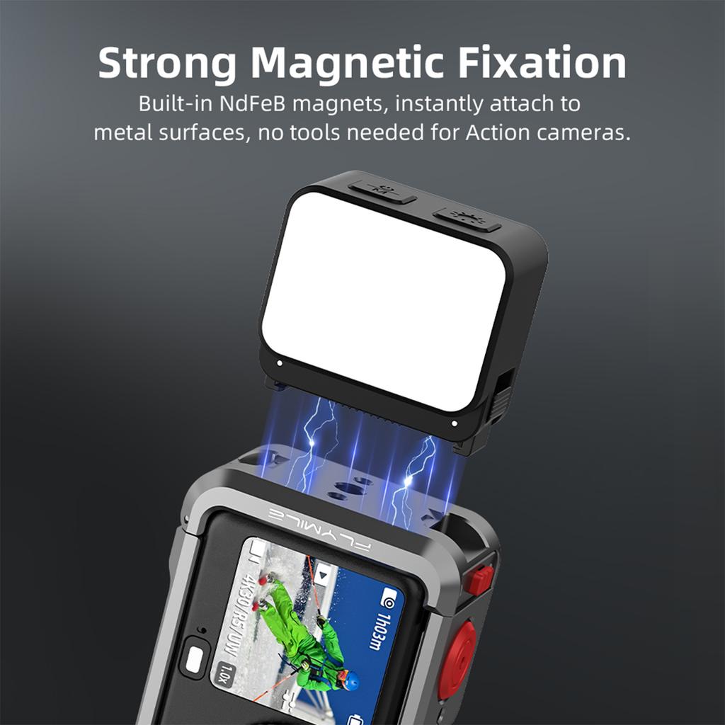 LED Action Camera Video Light Magnetic Photography Fill Lighting for DJI Osmo Action 6/Nano Accessories