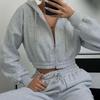 Two Pieces Tracksuits for Women Short Zipper up Hoodies Sweatshirts Coats and Drawstring Waist Sweatpants Casual Sport Clothing