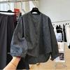 Plaid Long Sleeve T Shirt Loose Fit Plus Size Women Top