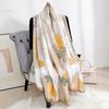 Small fresh design Korean print new silk satin temperament long scarf women's office shawl travel photo decorative scarf