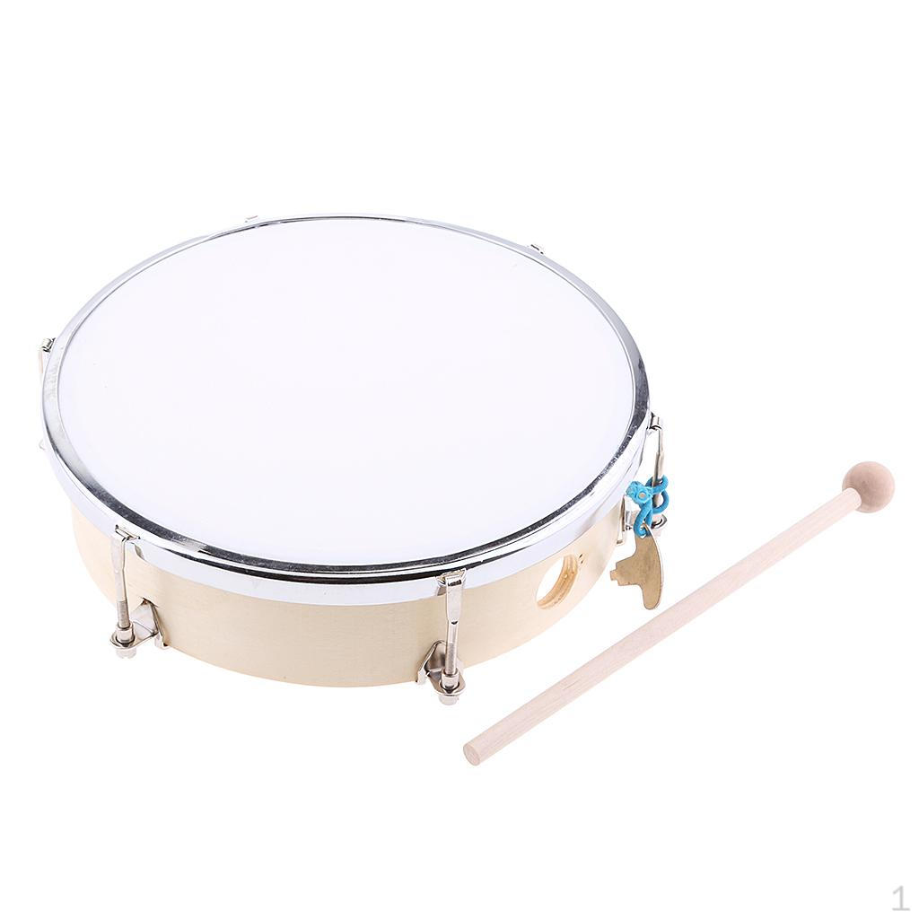 Wooden Toy Tunable Hand Drum W/ Sticks Key Babies Home School Educational