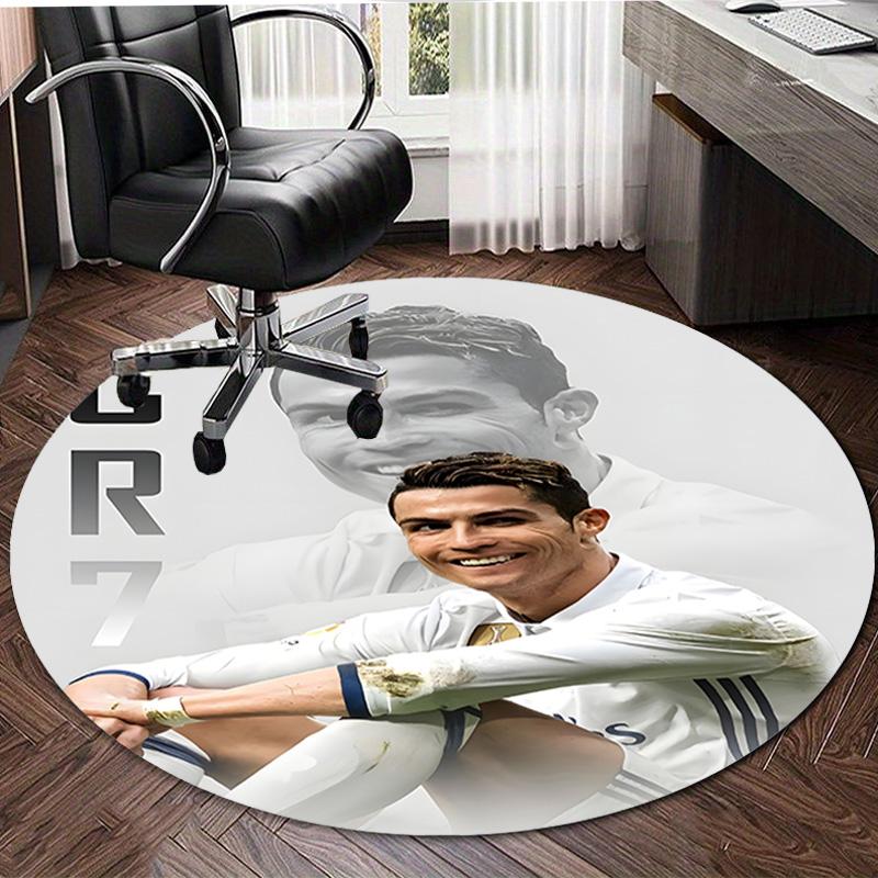 1pc Number 7 Soccer17 Carpet, Round Rug, Comfortable, Suitable for Entryways, Living Rooms, Office, And Bedrooms, Christmas Decoration