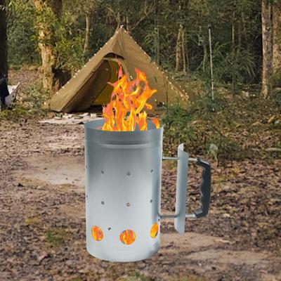 Rychlý komínový startér vědro na dřevěné uhlí Snadné použití s ​​rukojetí Praktický hořák na gril