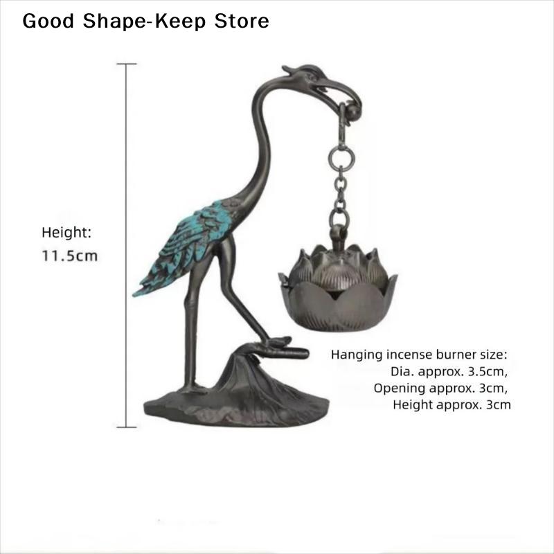 Red-crowned Crane Indoor Aromatherapy Gifts Chinese Style Incense Burner Zinc Alloy Good Symbolism Incense Holder Accessories