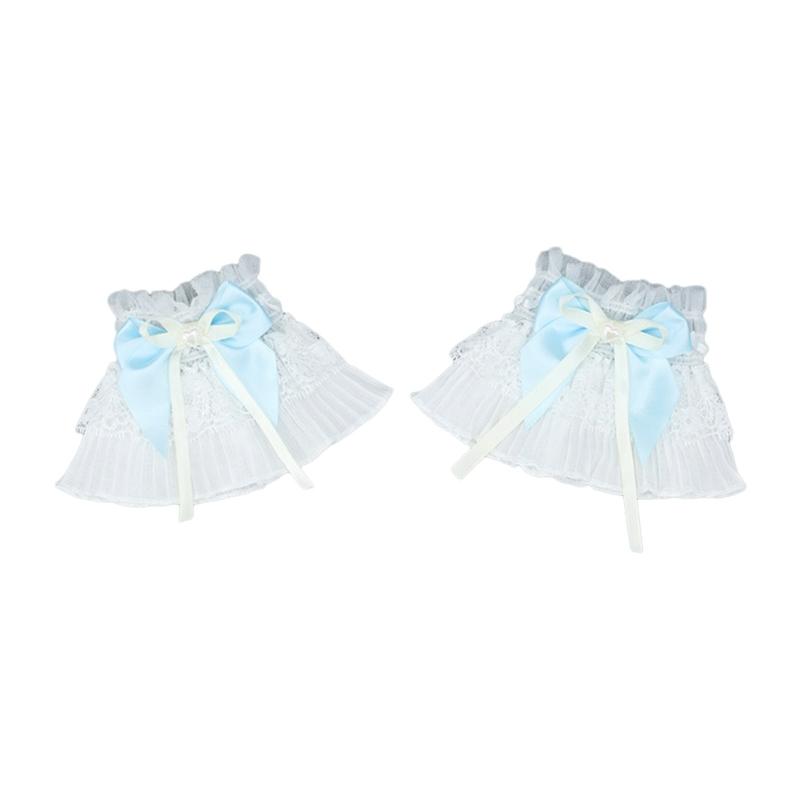 Sheer Ruffle Lace Cuffs Girls Elastic Wrist Cuffs for Y2k Girls Taking Photo Shirt Decorations Female Lace Wrist Cuffs