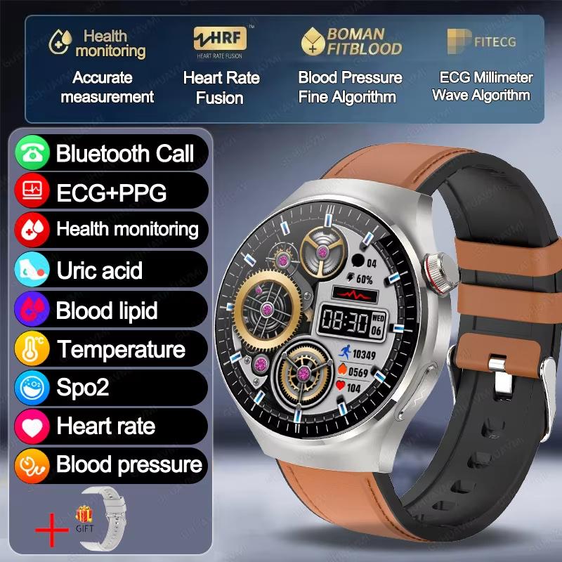 2025 Neue Präzise Blutfette Harnsäure Smartwatch Für Männer EKG+PPG Uhr Outdoor Sport Bluetooth Anruf Gesundheit Smartwatches