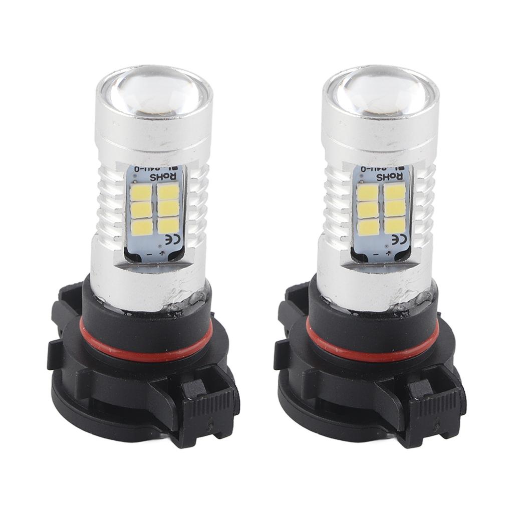 2x White 5202 H16 Fog Or Daytime Running Lights High Power LED Bulbs For Car Truck Motorcycle Boat RV Trailer