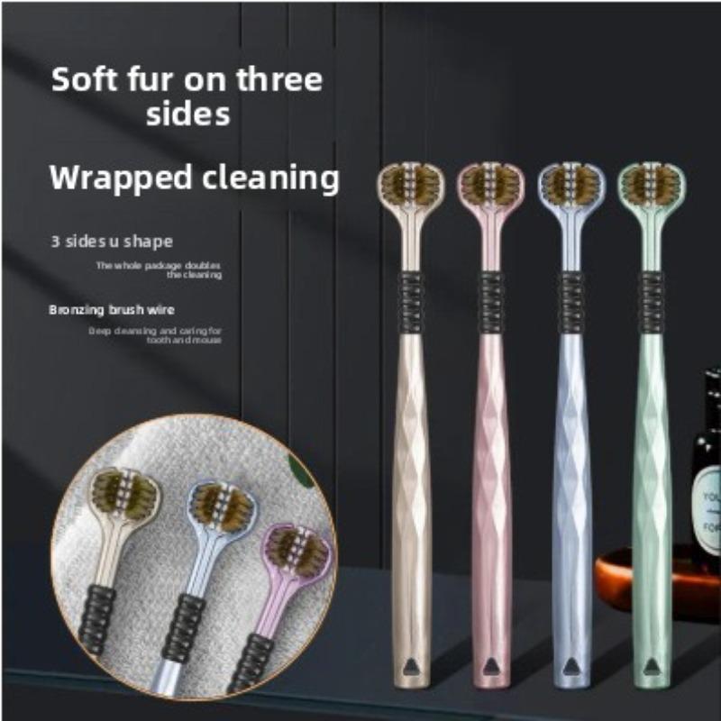 

Трехсторонняя зубная щетка с мягкой щетиной для взрослых, бытовая, с широкой головкой, трехмерная зубная щетка с большой головкой, мягкая зубная щетка с мягкой щетиной