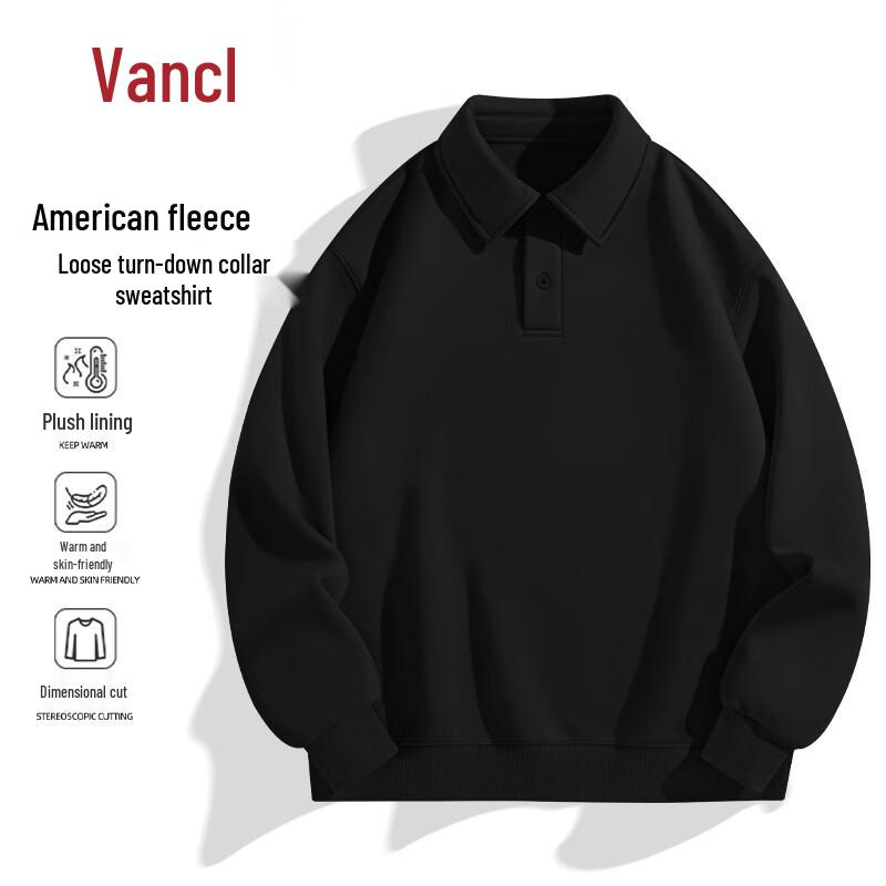 

VANCL Men s Fleece-Lined American Style Lapel Sweatshirt 2XL