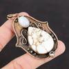 Wild Horse Magnesite Pendant Rainbow Moonstone Pendant White Topaz Pendant Copper Pendant Stylish Jewelry Handmade Natural Gemstone Pendant