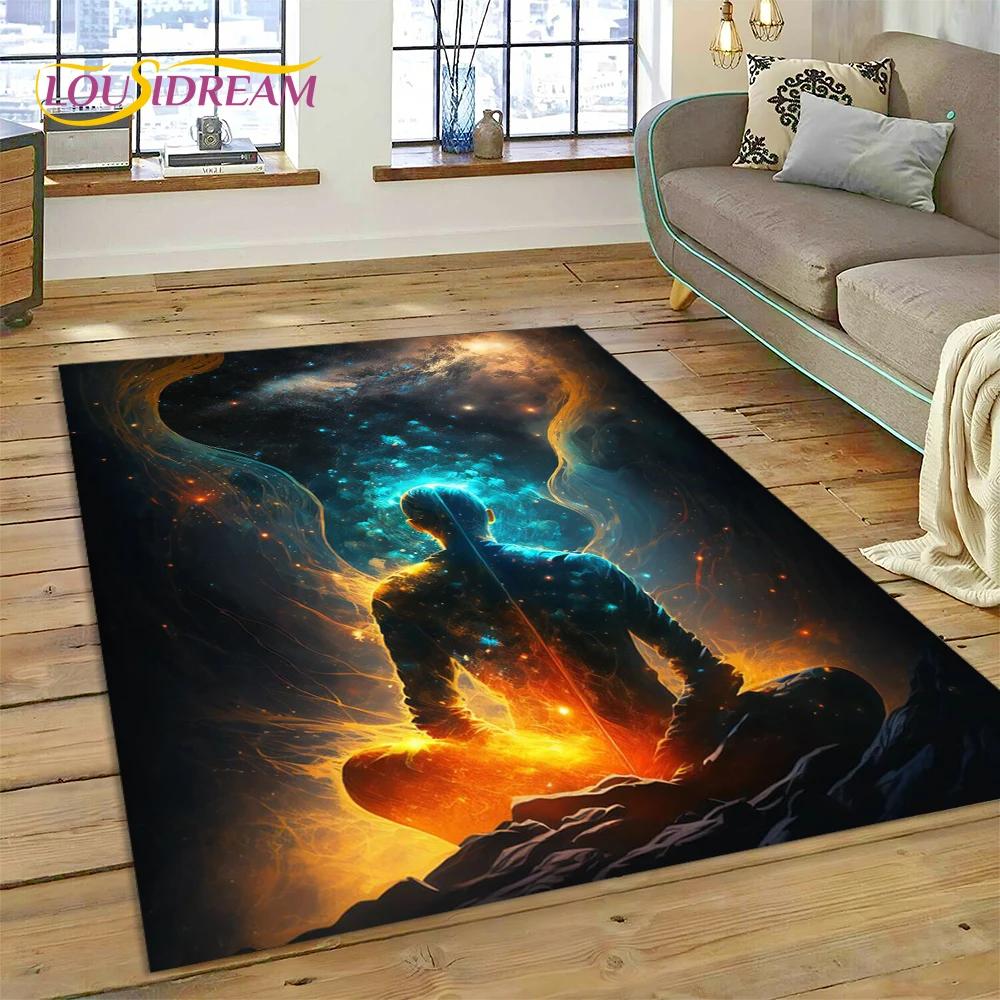 3D Yoga Zen Naturalize Meditation Rainbow 7 Chakra Area Rug,Carpet for Living Room Bedroom Sofa Doormat Decor,Non-slip Floor Mat