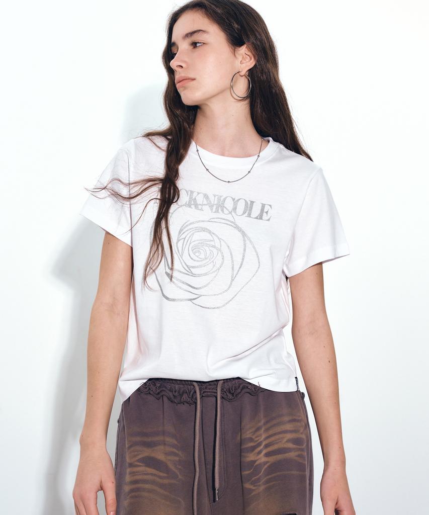 Nigaennikol Rose Nicole Label Slim Top_White Silver