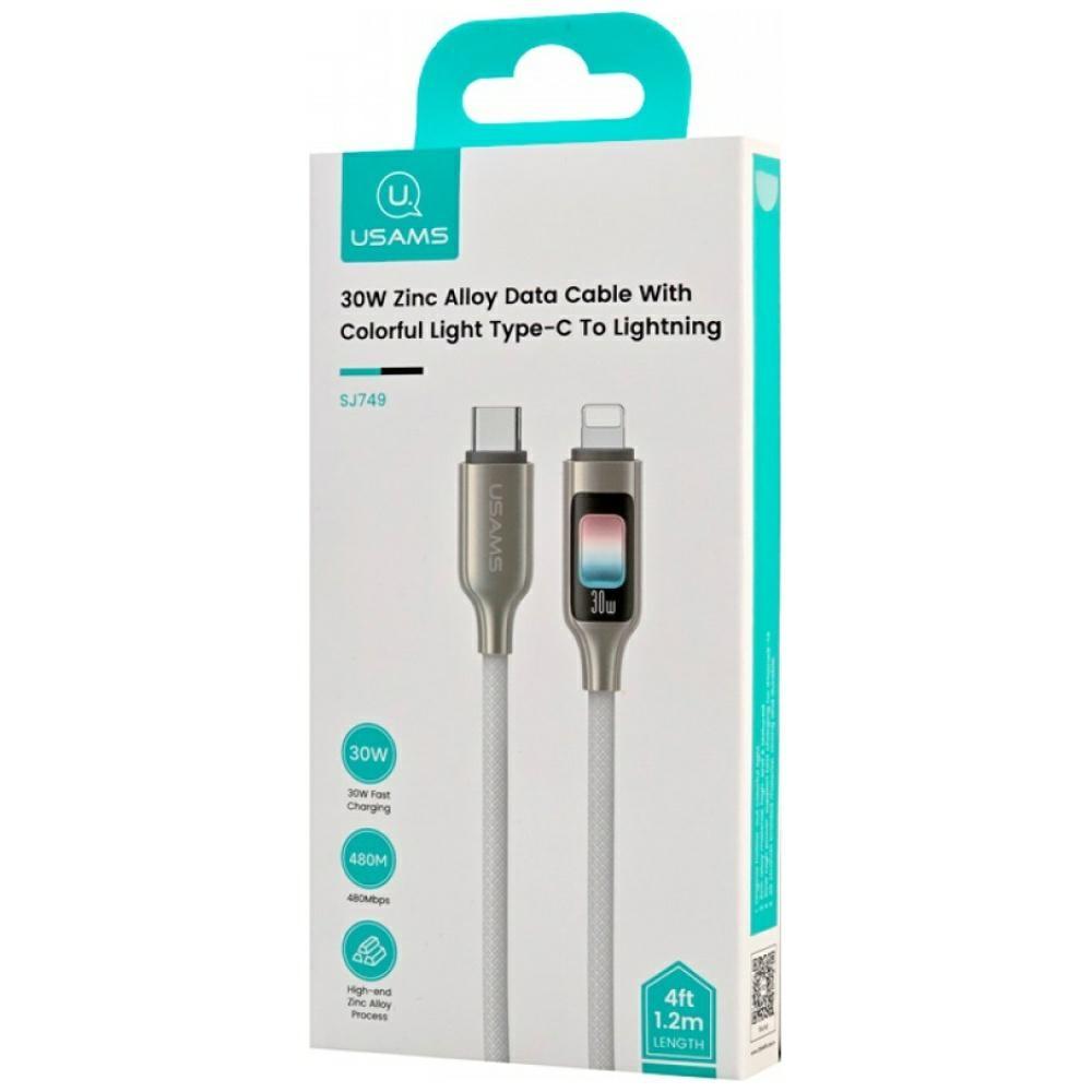 Kabel USB-C do Lightning USAMS 1,2m Szybkie ładowanie Tytanowy