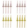 No Brand Paper Drinking Straws With Gold Stripes For Party Bar Decor