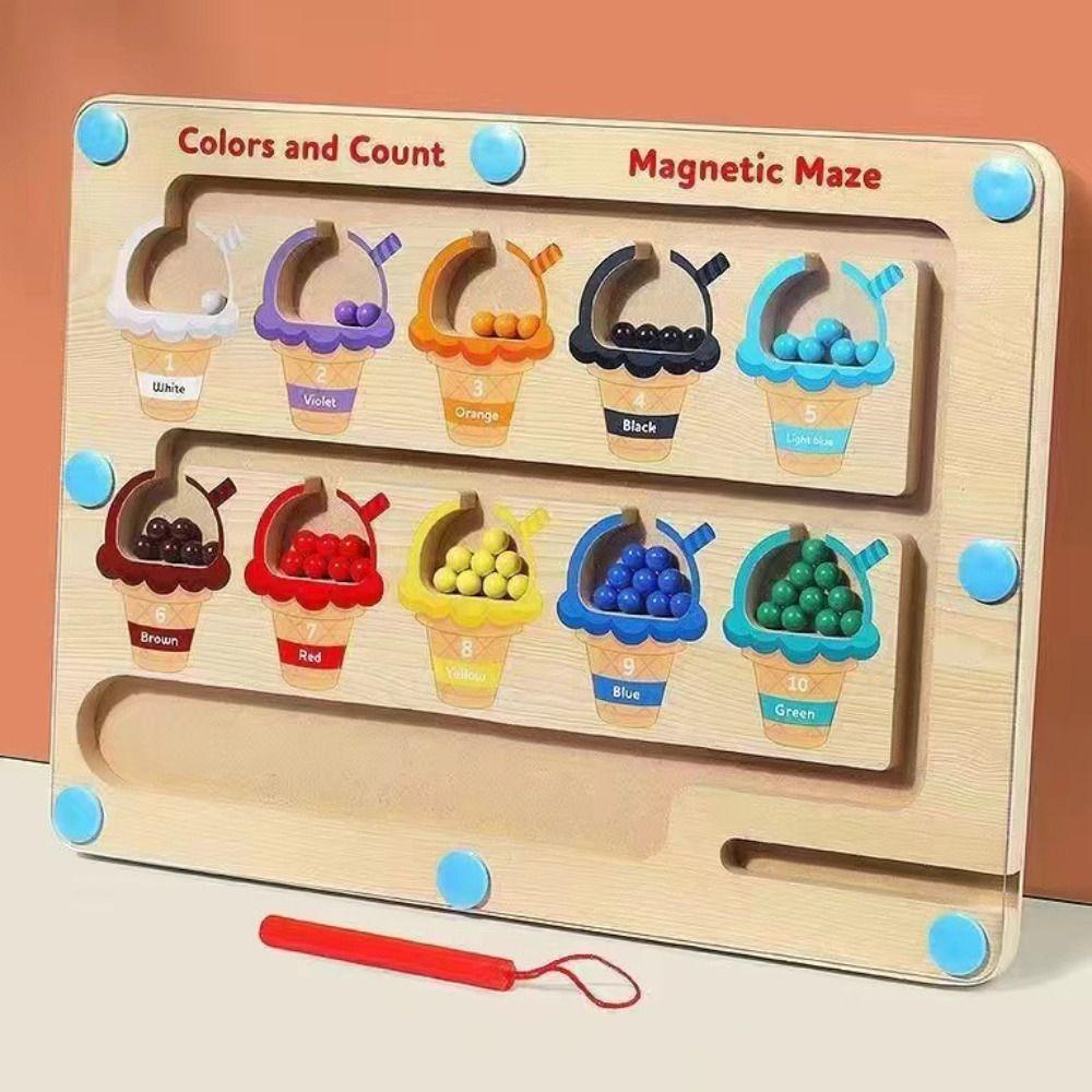 Montessori Kid’s Concentration Training Toys Magnetic Color Sorting Games Intelligence Development