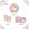 Girl Unicorn Birthday Party Decoration Disposable Tableware Paper Plate Cup Tablecloth Unicorn Theme Birthday Party Decor Suppl