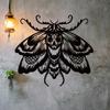 Gothic Metal Wall Decor, Moth Animal Art Hanging Sign for Bedroom, Wildlife Lover Gift