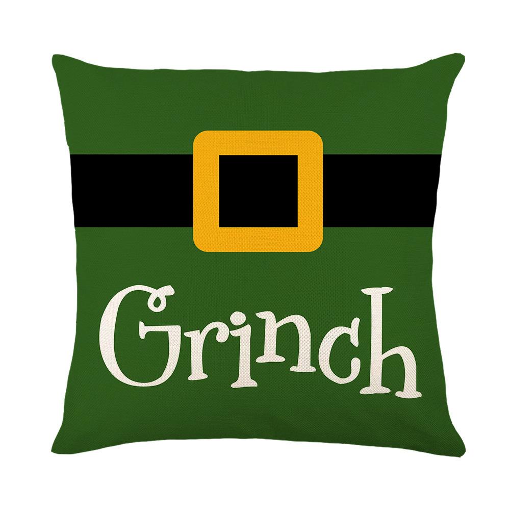 Christmas Pillow Cover Polyester Printed Santa Claus Home Sofa Cushion Cover Pillow