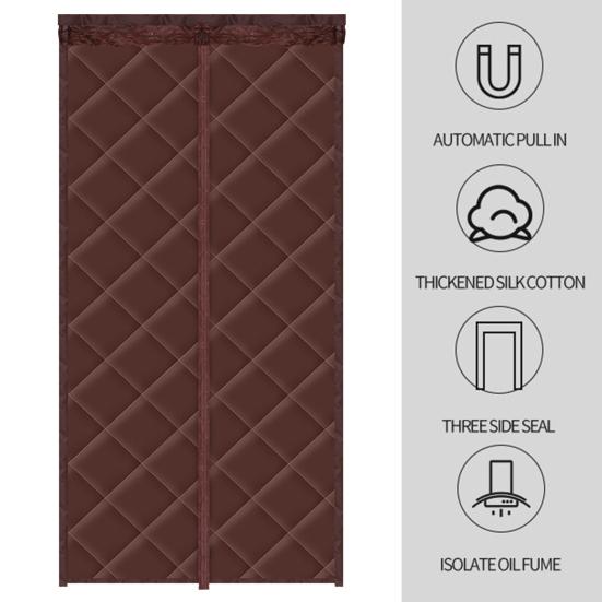 1 set Vinterdörrgardin Magnetisk isolerad dörrgardin Vindtät bullerreducerande dörrskydd för hemmet