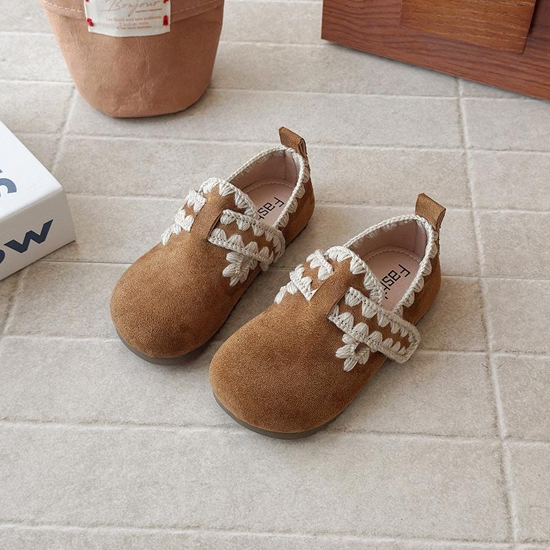 2026 Spring/Autumn Girls' Birkenstock Princess Leather Moccasins - Soft Sole Baby Shoes